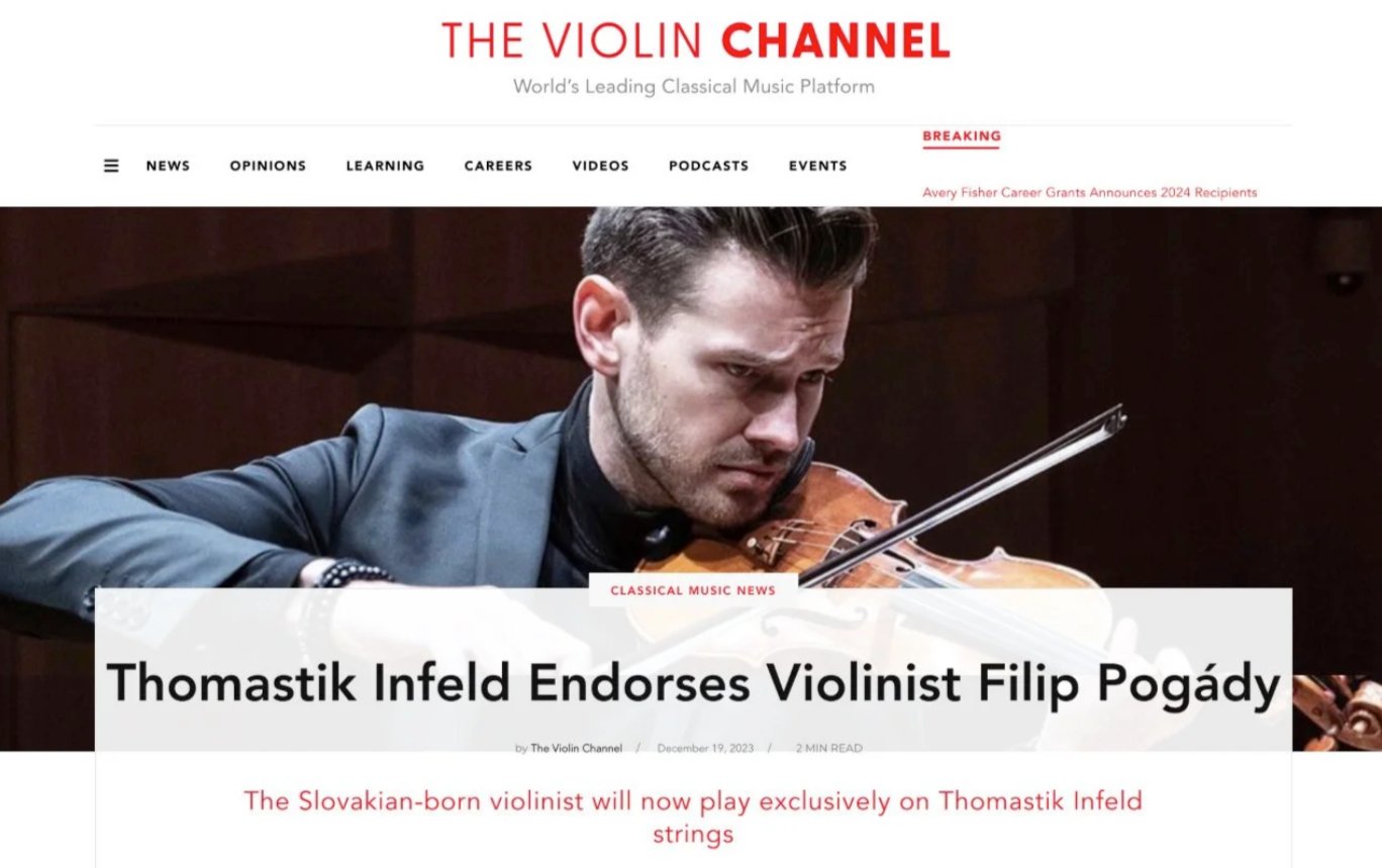 Filip Pogády — Thomastik-Infeld endorsement